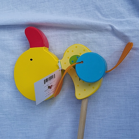 Applesauce Duck Walker wooden toy, flappy feet, handle unscrews, NWT - Picture 4 of 8